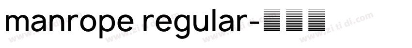 manrope regular字体转换